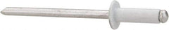 Marson - Button Head Aluminum Open End Blind Rivet - Aluminum Mandrel, 0.188" to 1/4" Grip, 1/4" Head Diam, 0.129" to 0.133" Hole Diam, 0.4" Length Under Head, 1/8" Body Diam - Apex Tool & Supply