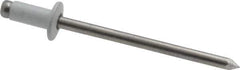 Marson - Button Head Aluminum Open End Blind Rivet - Aluminum Mandrel, 0.063" to 1/8" Grip, 1/4" Head Diam, 0.129" to 0.133" Hole Diam, 0.275" Length Under Head, 1/8" Body Diam - Apex Tool & Supply