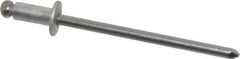 Marson - Button Head Aluminum Open End Blind Rivet - Steel Mandrel, 1/32" to 1/8" Grip, 1/4" Head Diam, 0.129" to 0.133" Hole Diam, 0.275" Length Under Head, 1/8" Body Diam - Apex Tool & Supply