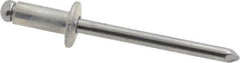 Marson - Button Head Aluminum Open End Blind Rivet - Steel Mandrel, 3/16" to 1/4" Grip, 3/8" Head Diam, 0.192" to 0.196" Hole Diam, 0.45" Length Under Head, 3/16" Body Diam - Apex Tool & Supply