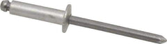 Marson - Button Head Aluminum Open End Blind Rivet - Steel Mandrel, 0.376" to 1/2" Grip, 3/8" Head Diam, 0.192" to 0.196" Hole Diam, 0.7" Length Under Head, 3/16" Body Diam - Apex Tool & Supply