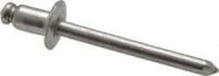 Marson - Button Head Stainless Steel Open End Blind Rivet - Stainless Steel Mandrel, 1/32" to 1/8" Grip, 3/8" Head Diam, 0.192" to 0.196" Hole Diam, 0.325" Length Under Head, 3/16" Body Diam - Apex Tool & Supply