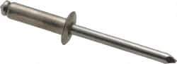 Marson - Button Head Stainless Steel Open End Blind Rivet - Stainless Steel Mandrel, 0.376" to 1/2" Grip, 3/8" Head Diam, 0.192" to 0.196" Hole Diam, 0.7" Length Under Head, 3/16" Body Diam - Apex Tool & Supply