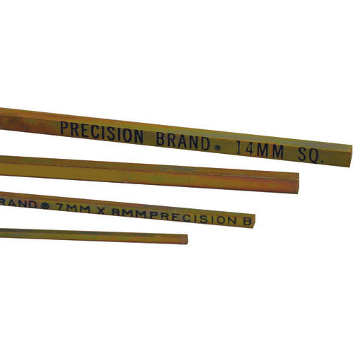 12 mm Square Metric Keystock, Gold Dichromate Finish, 12″ Length - Apex Tool & Supply