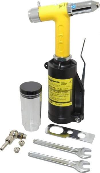 Marson - Up to 3/16" Capacity, Lever Air Riveter - 0.551" Long Stroke, 1/4" Inlet, V-3 - Apex Tool & Supply