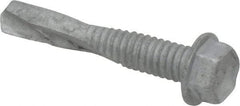 Buildex - #12, Hex Washer Head, Hex Drive, 1-1/4" Length Under Head, #5 Point, Self Drilling Screw - Steel - Apex Tool & Supply