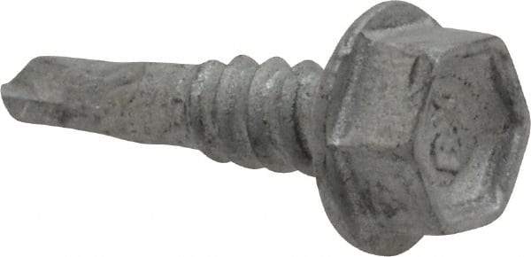 Buildex - #10, Hex Washer Head, Hex Drive, 3/4" Length Under Head, #1 Point, Self Drilling Screw - Steel - Apex Tool & Supply