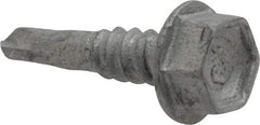 Buildex - #10, Hex Washer Head, Hex Drive, 3/4" Length Under Head, #1 Point, Self Drilling Screw - Steel - Apex Tool & Supply