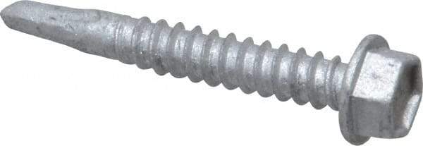 Buildex - #12, Hex Washer Head, Hex Drive, 1-1/2" Length Under Head, #2 Point, Self Drilling Screw - Steel - Apex Tool & Supply