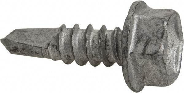 Buildex - #10, Hex Washer Head, Hex Drive, 5/8" Length Under Head, #3 Point, Self Drilling Screw - Steel - Apex Tool & Supply