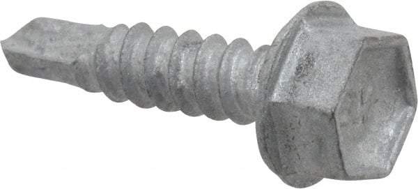 Buildex - #10, Hex Washer Head, Hex Drive, 3/4" Length Under Head, #3 Point, Self Drilling Screw - Steel - Apex Tool & Supply