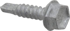 Buildex - #10, Hex Washer Head, Hex Drive, 3/4" Length Under Head, #3 Point, Self Drilling Screw - Steel - Apex Tool & Supply