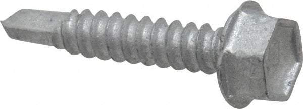 Buildex - #10, Hex Washer Head, Hex Drive, 1" Length Under Head, #3 Point, Self Drilling Screw - Steel - Apex Tool & Supply