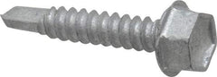 Buildex - #10, Hex Washer Head, Hex Drive, 1" Length Under Head, #3 Point, Self Drilling Screw - Steel - Apex Tool & Supply