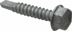 Buildex - #10, Hex Washer Head, Hex Drive, 1" Length Under Head, #3 Point, Self Drilling Screw - Steel - Apex Tool & Supply
