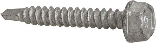 Buildex - #10, Hex Washer Head, Hex Drive, 1-1/4" Length Under Head, #3 Point, Self Drilling Screw - Steel - Apex Tool & Supply