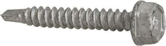 Buildex - #10, Hex Washer Head, Hex Drive, 1-1/4" Length Under Head, #3 Point, Self Drilling Screw - Steel - Apex Tool & Supply