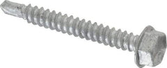 Buildex - #10, Hex Washer Head, Hex Drive, 1-1/2" Length Under Head, #3 Point, Self Drilling Screw - Steel - Apex Tool & Supply