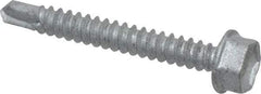 Buildex - #10, Hex Washer Head, Hex Drive, 1-1/2" Length Under Head, #3 Point, Self Drilling Screw - Steel - Apex Tool & Supply