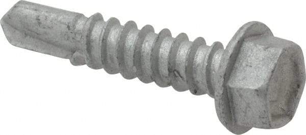 Buildex - #12, Hex Washer Head, Hex Drive, 1" Length Under Head, #3 Point, Self Drilling Screw - Steel - Apex Tool & Supply