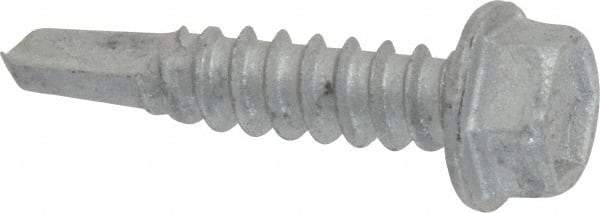 Buildex - #12, Hex Washer Head, Hex Drive, 1" Length Under Head, #3 Point, Self Drilling Screw - Steel - Apex Tool & Supply