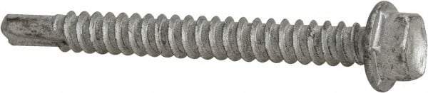 Buildex - #12, Hex Washer Head, Hex Drive, 2" Length Under Head, #3 Point, Self Drilling Screw - Steel - Apex Tool & Supply