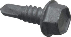 Buildex - 1/4", Hex Washer Head, Hex Drive, 3/4" Length Under Head, #3 Point, Self Drilling Screw - Steel - Apex Tool & Supply