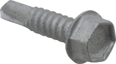 Buildex - 1/4", Hex Washer Head, Hex Drive, 1" Length Under Head, #3 Point, Self Drilling Screw - Steel - Apex Tool & Supply