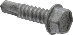 Buildex - 1/4", Hex Washer Head, Hex Drive, 1" Length Under Head, #3 Point, Self Drilling Screw - Steel - Apex Tool & Supply