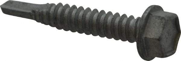 Buildex - 1/4", Hex Washer Head, Hex Drive, 1-1/2" Length Under Head, #3 Point, Self Drilling Screw - Steel - Apex Tool & Supply
