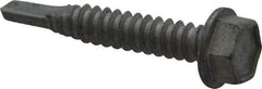 Buildex - 1/4", Hex Washer Head, Hex Drive, 1-1/2" Length Under Head, #3 Point, Self Drilling Screw - Steel - Apex Tool & Supply