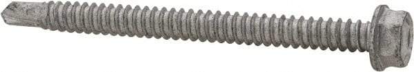 Buildex - 1/4", Hex Washer Head, Hex Drive, 3" Length Under Head, #3 Point, Self Drilling Screw - Steel - Apex Tool & Supply