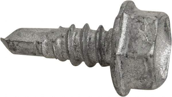 Buildex - #10, Hex Washer Head, Hex Drive, 1/2" Length Under Head, #3 Point, Self Drilling Screw - Steel - Apex Tool & Supply