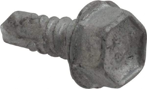 Buildex - #10, Hex Washer Head, Hex Drive, 1/2" Length Under Head, #3 Point, Self Drilling Screw - Steel - Apex Tool & Supply