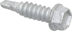 Buildex - 1/4", Hex Washer Head, Hex Drive, 7/8" Length Under Head, #1 Point, Self Drilling Screw - Steel - Apex Tool & Supply