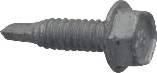 Buildex - #10, Hex Washer Head, Hex Drive, 3/4" Length Under Head, #3 Point, Self Drilling Screw - Steel - Apex Tool & Supply