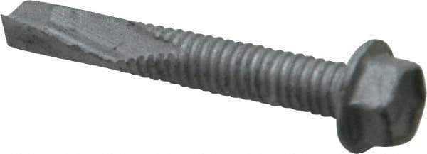 Buildex - #12, Hex Washer Head, Hex Drive, 1-1/2" Length Under Head, #5 Point, Self Drilling Screw - Steel - Apex Tool & Supply