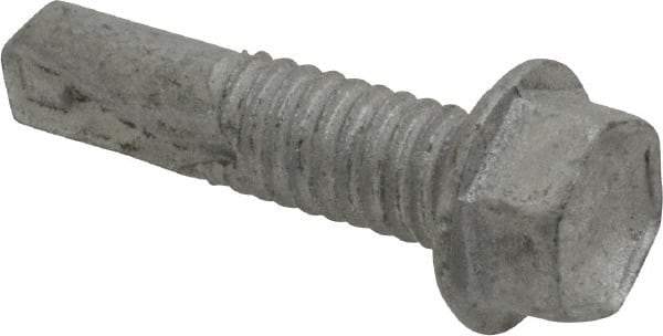 Buildex - #12, Hex Washer Head, Hex Drive, 7/8" Length Under Head, #4 Point, Self Drilling Screw - Steel - Apex Tool & Supply