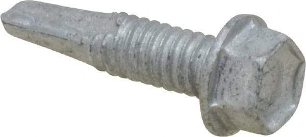 Buildex - #12, Hex Washer Head, Hex Drive, 7/8" Length Under Head, #4 Point, Self Drilling Screw - Steel - Apex Tool & Supply