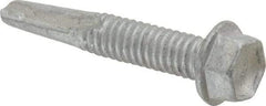 Buildex - #12, Hex Washer Head, Hex Drive, 1-1/4" Length Under Head, #4.5 Point, Self Drilling Screw - Steel - Apex Tool & Supply