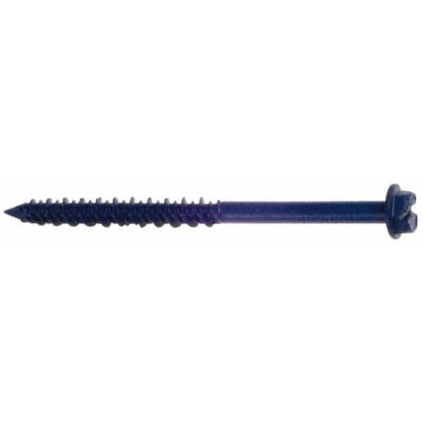 Red Head - 3/16" Diam, 3-1/4" Length Under Head, Hex Drive, Concrete Screw & Masonry Fastener - Apex Tool & Supply