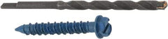 Made in USA - 1/4" Diam, 1-3/4" Length Under Head, Hex Drive, Concrete Screw & Masonry Fastener - Steel, Blue Climaseal Finish, Includes Drill Bit - Apex Tool & Supply
