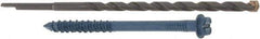 Made in USA - 1/4" Diam, 3-1/4" Length Under Head, Hex Drive, Concrete Screw & Masonry Fastener - Steel, Blue Climaseal Finish, Includes Drill Bit - Apex Tool & Supply