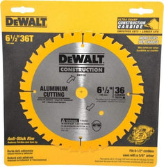DeWALT - 6-1/2" Diam, 5/8" Arbor Hole Diam, 36 Tooth Wet & Dry Cut Saw Blade - Carbide-Tipped, Standard Round Arbor - Apex Tool & Supply