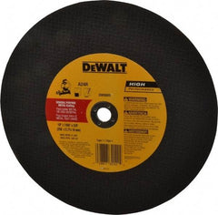 DeWALT - 10" 24 Grit Aluminum Oxide Cutoff Wheel - 7/64" Thick, 5/8" Arbor, 6,100 Max RPM, Use with Stationary Tools - Apex Tool & Supply