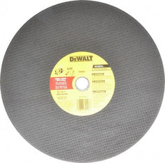 DeWALT - 14" Aluminum Oxide Cutoff Wheel - 1/8" Thick, 1" Arbor, 5,500 Max RPM, Use with Circular Saws - Apex Tool & Supply