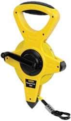 Stanley - 100' x 1/2" Tape Measure - 1/8" & 1/100 & 1/10 & 0.10' Graduation, Engineer Scale Graduation Style, Yellow/Black Case - Apex Tool & Supply