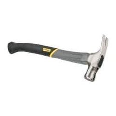 Stanley - 1-3/8 Lb Head, Straight Rip Claw Axe Handle Framing Hammer - 18" OAL, Forged Steel Head, 1-1/4" Face Diam, Checkered Face, Graphite Handle with Grip - Apex Tool & Supply