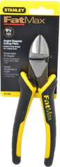 Stanley - 6-1/2" OAL, Diagonal Cutter - 7/8" Jaw Length x 1" Jaw Width, Oval/Angled Head, Double Injection Molded Handle - Apex Tool & Supply