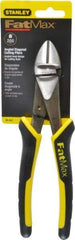 Stanley - 8" OAL, Diagonal Cutter - 1" Jaw Length x 1-1/16" Jaw Width, Oval/Angled Head, Double Injection Molded Handle - Apex Tool & Supply